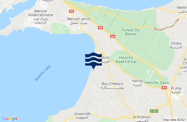 Karte der Gezeiten El Alia, Tunisia