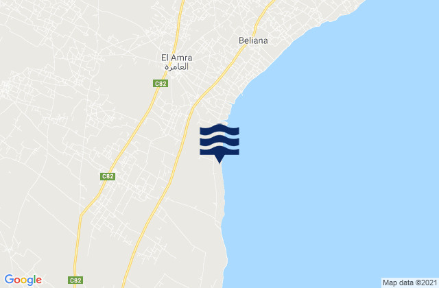 Karte der Gezeiten El Amra, Tunisia
