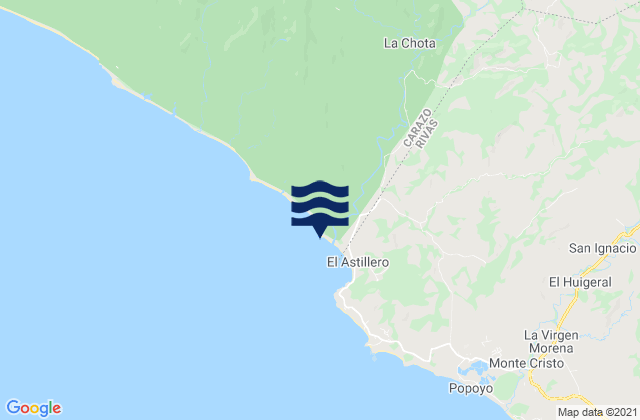 Karte der Gezeiten El Astillero, Nicaragua