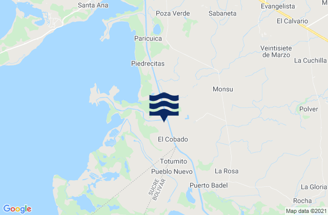 Karte der Gezeiten El Bolsillo, Colombia