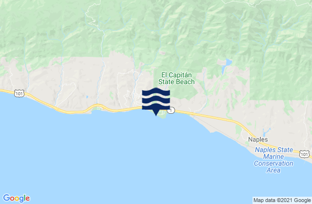 Karte der Gezeiten El Capitan Beach, United States