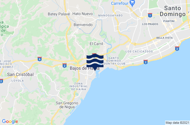 Karte der Gezeiten El Carril, Dominican Republic