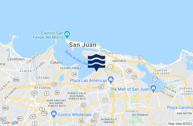 Karte der Gezeiten El Cinco Barrio, Puerto Rico