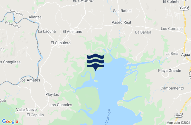 Karte der Gezeiten El Cubolero, Honduras