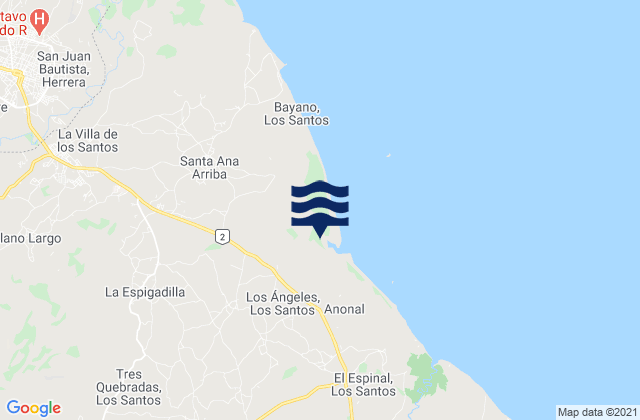 Karte der Gezeiten El Ejido, Panama