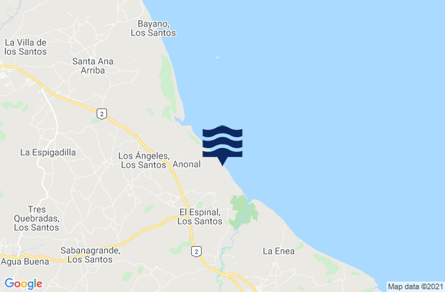 Karte der Gezeiten El Espinal, Panama