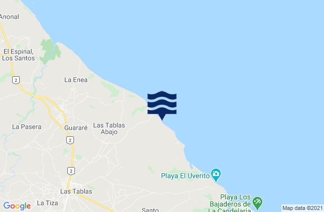 Karte der Gezeiten El Manantial, Panama