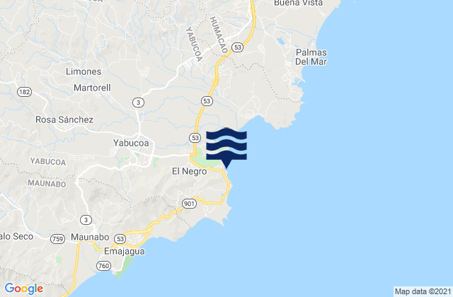 Karte der Gezeiten El Negro, Puerto Rico