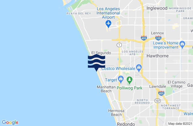 Karte der Gezeiten El Porto Beach, United States