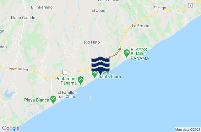Karte der Gezeiten El Retiro, Panama