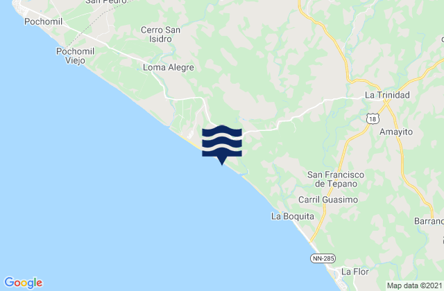 Karte der Gezeiten El Rosario, Nicaragua