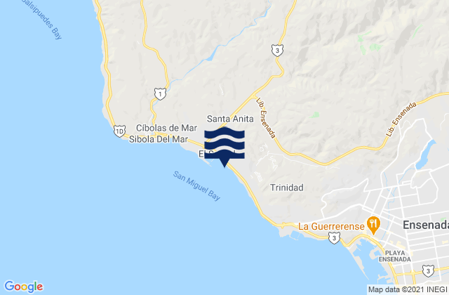 Karte der Gezeiten El Sauzal de Rodríguez, Mexico