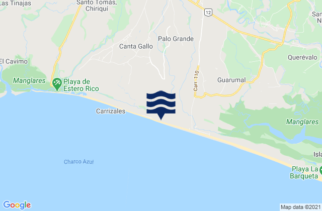 Karte der Gezeiten El Tejar, Panama