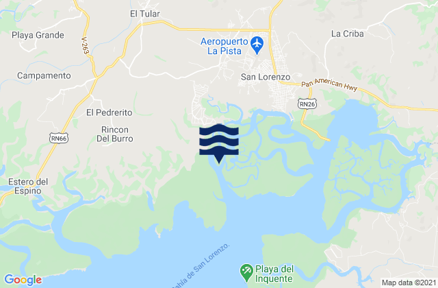 Karte der Gezeiten El Tular, Honduras