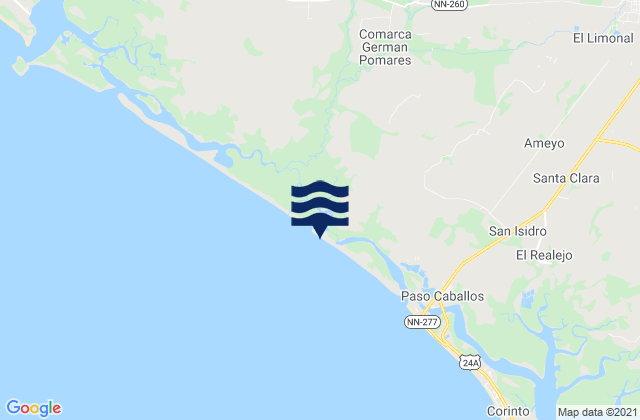Karte der Gezeiten El Viejo, Nicaragua
