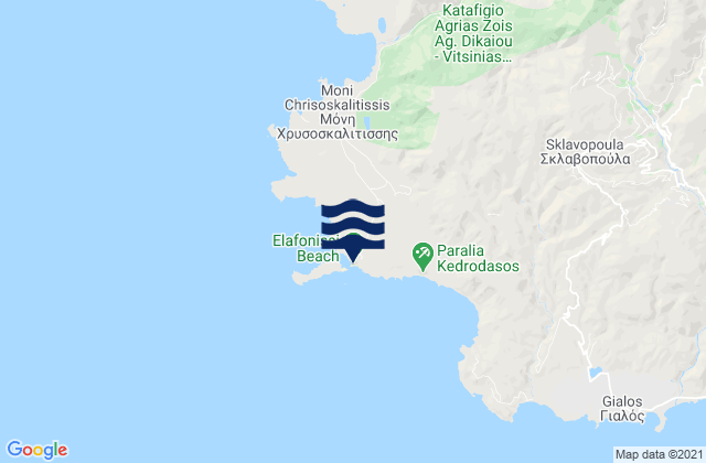 Karte der Gezeiten Elafonisi beach, Greece