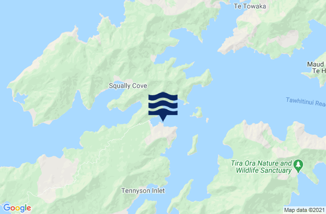 Karte der Gezeiten Elaine Bay, New Zealand
