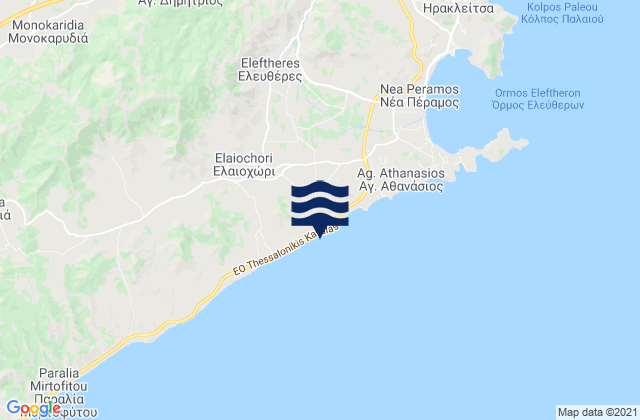 Karte der Gezeiten Eleftherés, Greece