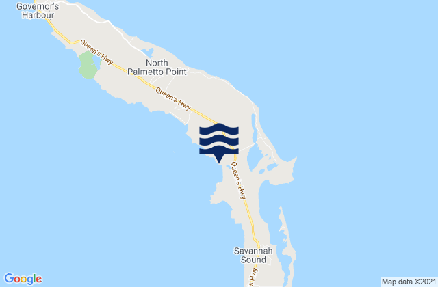 Karte der Gezeiten Eleuthera Island, Bahamas