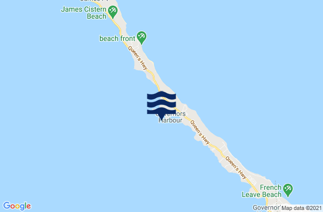Karte der Gezeiten Eleuthera Island west coast, United States