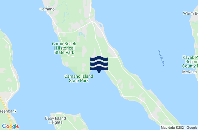 Karte der Gezeiten Elger Bay, United States