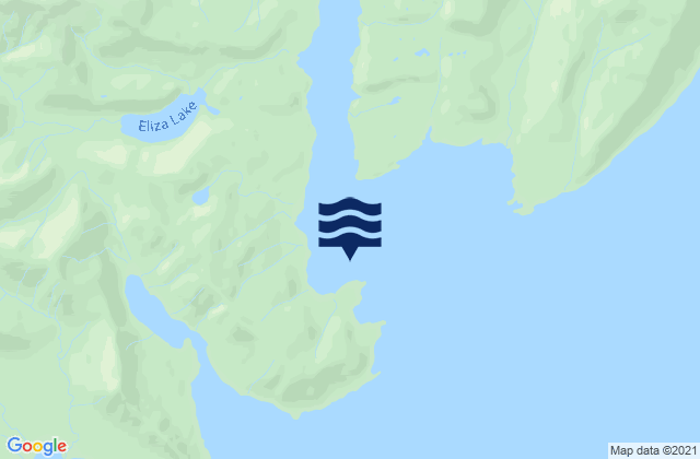 Karte der Gezeiten Eliza Harbor Liesnoi Island, United States