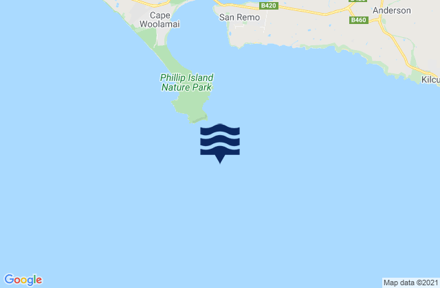 Karte der Gezeiten Elizabeth Island, Australia