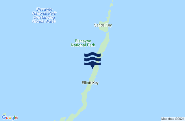 Karte der Gezeiten Elliott Key Harbor (Elliott Key Biscayne Bay), United States