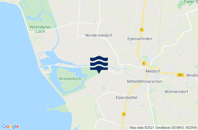 Karte der Gezeiten Elpersbüttel, Germany