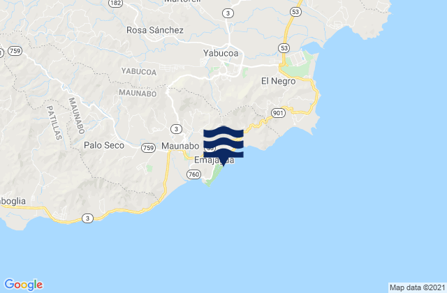 Karte der Gezeiten Emajagua, Puerto Rico
