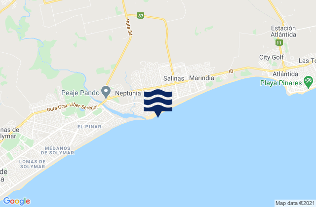 Karte der Gezeiten Empalme Olmos, Uruguay