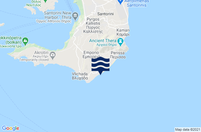 Karte der Gezeiten Emporeío, Greece