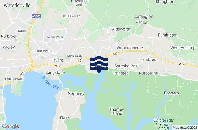 Karte der Gezeiten Emsworth Harbour Beach, United Kingdom