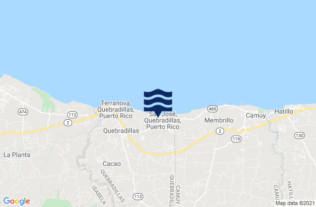Karte der Gezeiten Eneas Barrio, Puerto Rico