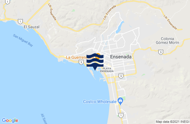 Karte der Gezeiten Ensenada, Mexico