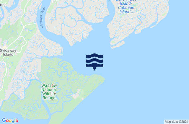 Karte der Gezeiten Entrance off Wassaw Island, United States