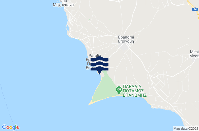 Karte der Gezeiten Epanomí, Greece