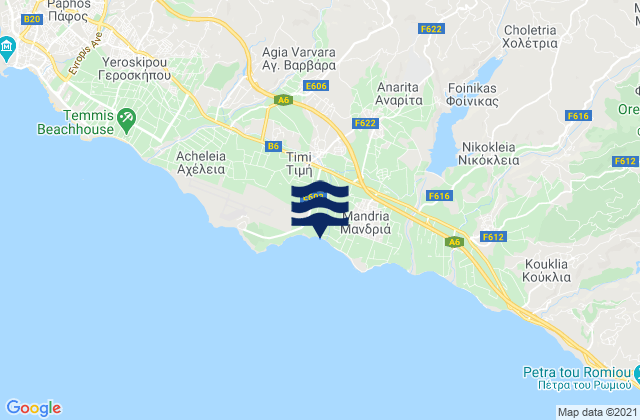 Karte der Gezeiten Episkopí, Cyprus