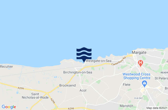 Karte der Gezeiten Epple Bay Beach, United Kingdom