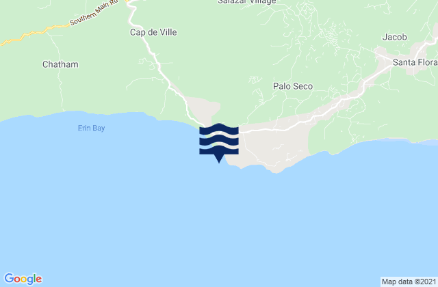 Karte der Gezeiten Erin Bay, Trinidad and Tobago