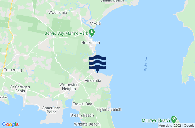 Karte der Gezeiten Erowal Bay, Australia