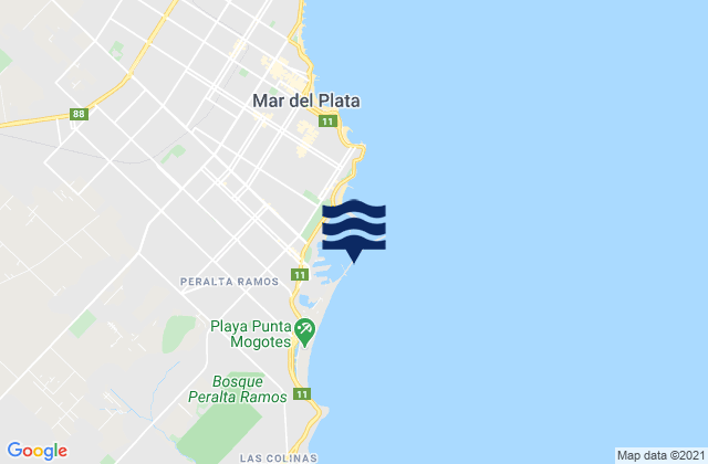 Karte der Gezeiten Escollera Sur (Mar del Plata), Argentina