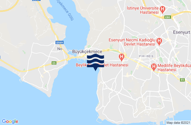 Karte der Gezeiten Esenyurt, Turkey