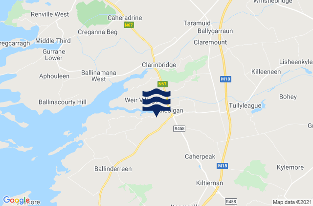 Karte der Gezeiten Esker, Ireland