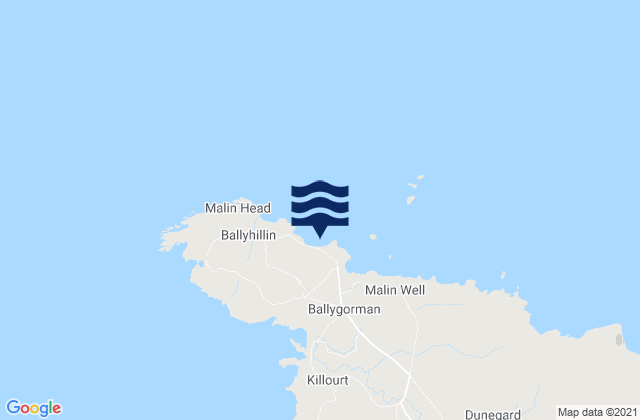 Karte der Gezeiten Esky Bay, Ireland
