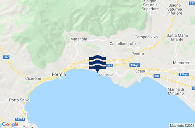 Karte der Gezeiten Esperia, Italy