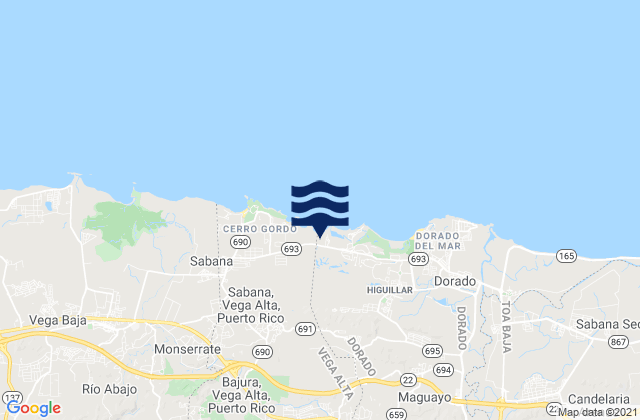 Karte der Gezeiten Espinosa Barrio, Puerto Rico