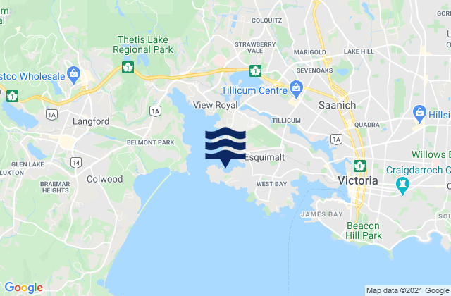 Karte der Gezeiten Esquimalt Harbour, Canada