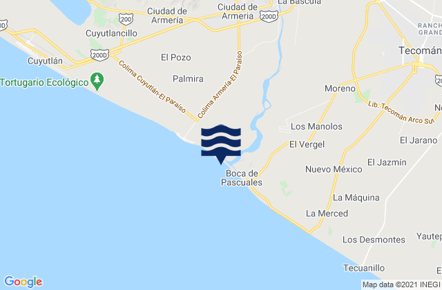 Karte der Gezeiten Estero Boca de Pascuales, Mexico