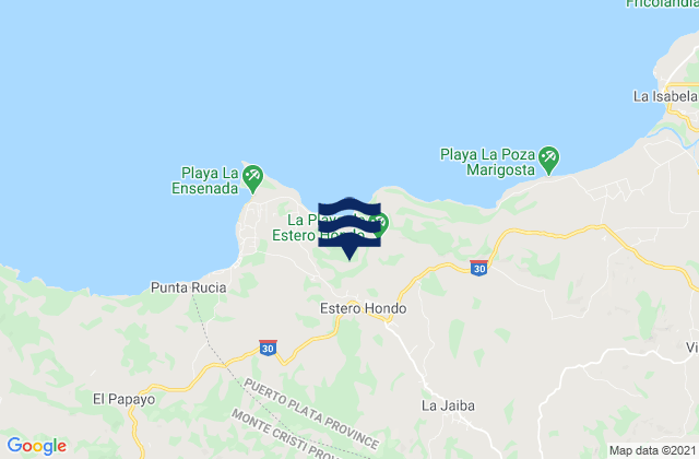 Karte der Gezeiten Estero Hondo, Dominican Republic